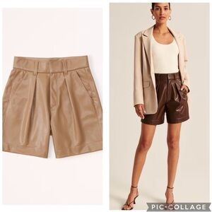 Abercrombie & Fitch Tan Leather High Waist Shorts